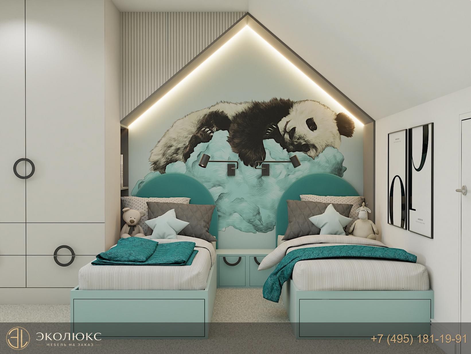 Детская мебель SKANDY с акцентом на мятный цвет фото 2